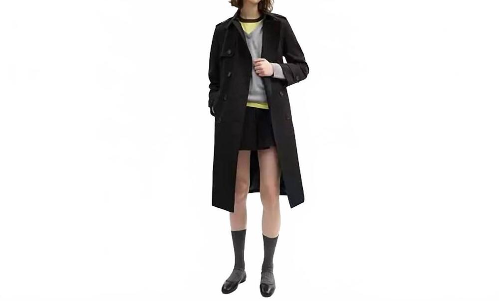 NEW COACH long trench coat in black